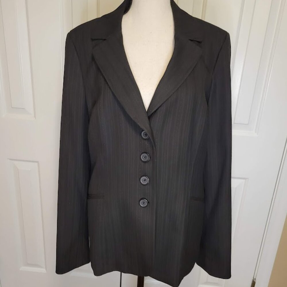 Semantiks Charcoal Gray Pinstripe Blazer Size 12